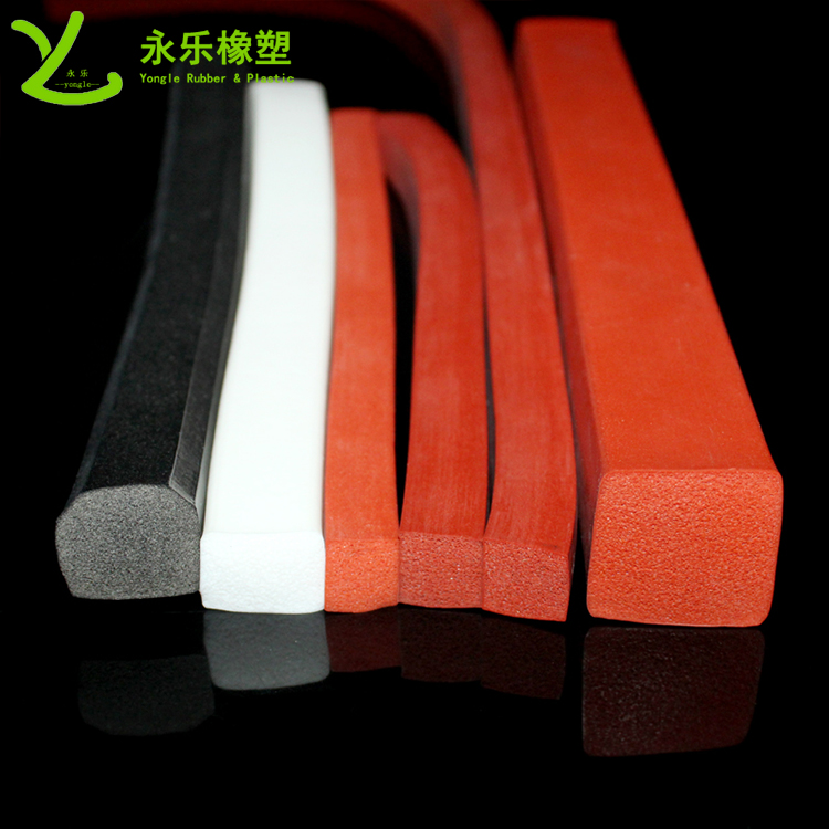 擠出防撞發(fā)泡硅膠條，阻燃發(fā)泡硅膠條，無氣味門窗發(fā)泡硅膠密封條