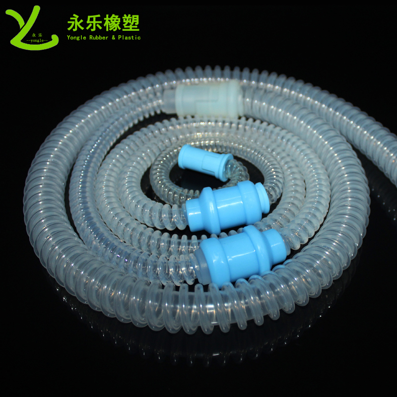 呼吸機硅膠波紋管，透明硅膠波紋管，擠出波紋硅膠管